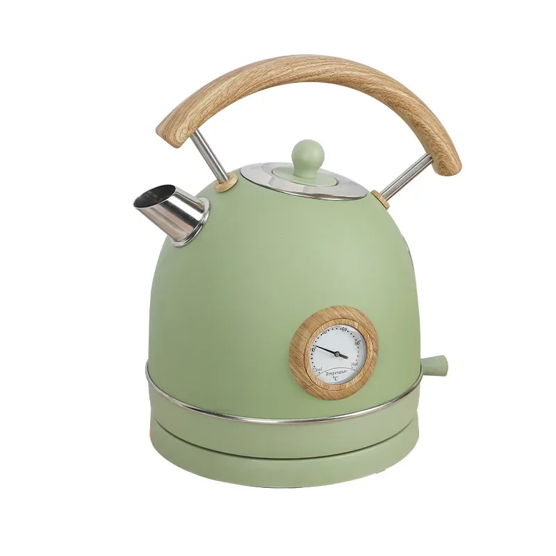 Zogifts Matte Green Retro Household Anti-Hot Electric 304 Stainless Steel Automatic Power Off Large Capacity Kettle