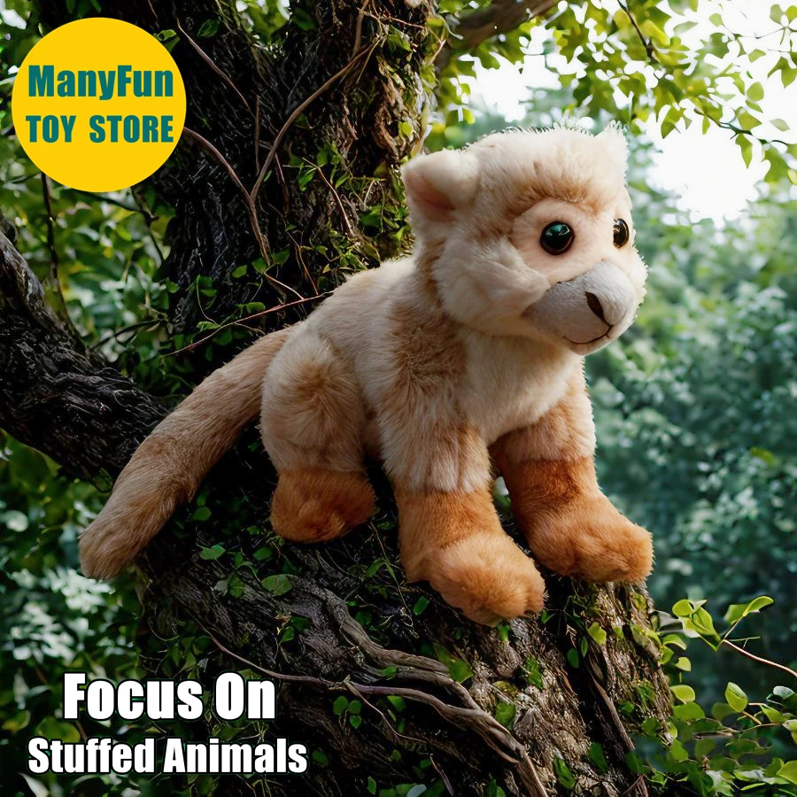 Realistic Squirrel Monkey Plush Toy Lifelike Saimiri sciureus Stuffed Animal Jungle Monkey Plushie, Lemur Doll Kids