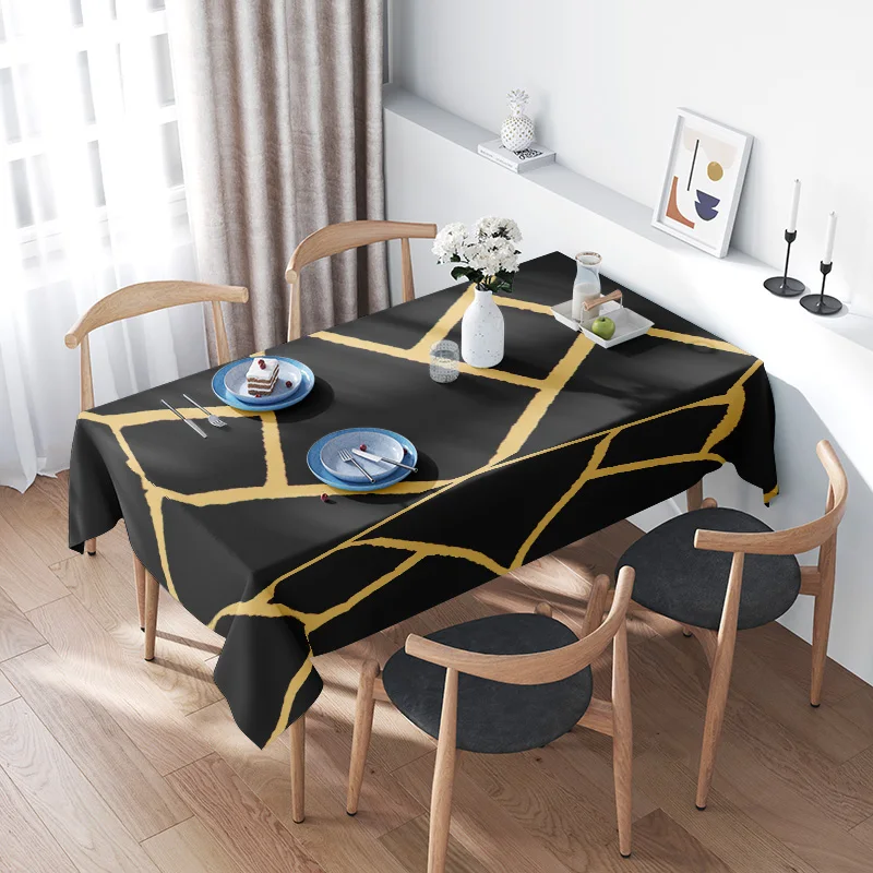 

Waterproof Tablecloth Modern Abstract Geometric Dining Table Cover Protector Washable Kitchen Party Decor