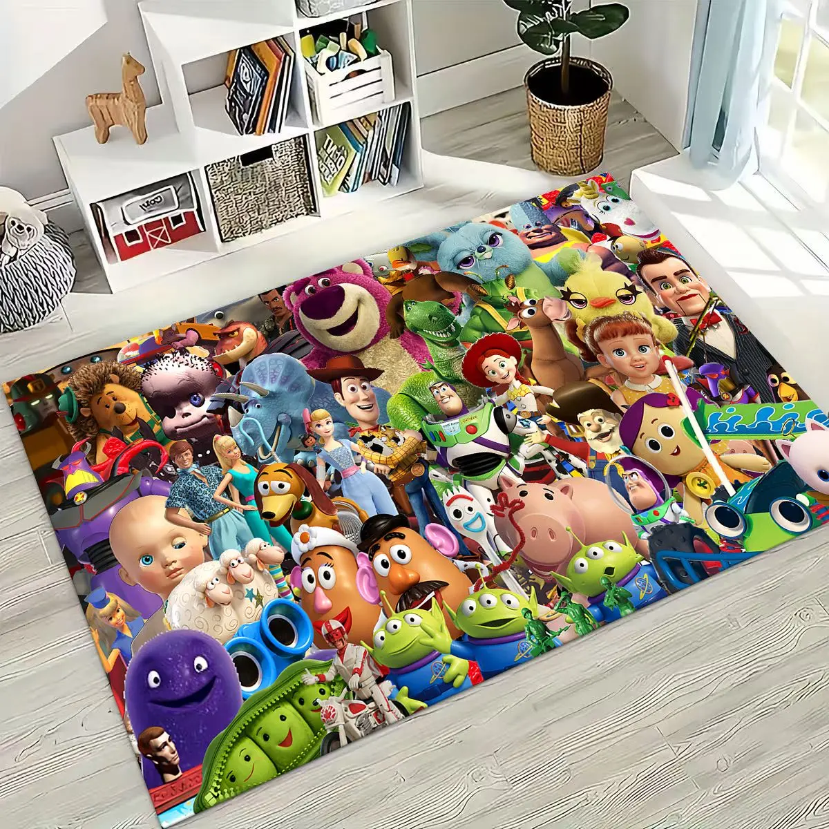 

3D Toy Story Woody Buzz Cartoon Rug for Bedroom Living Room Sofa Home Doormat Decor, Large Kids Non-slip Floor Mat Gift