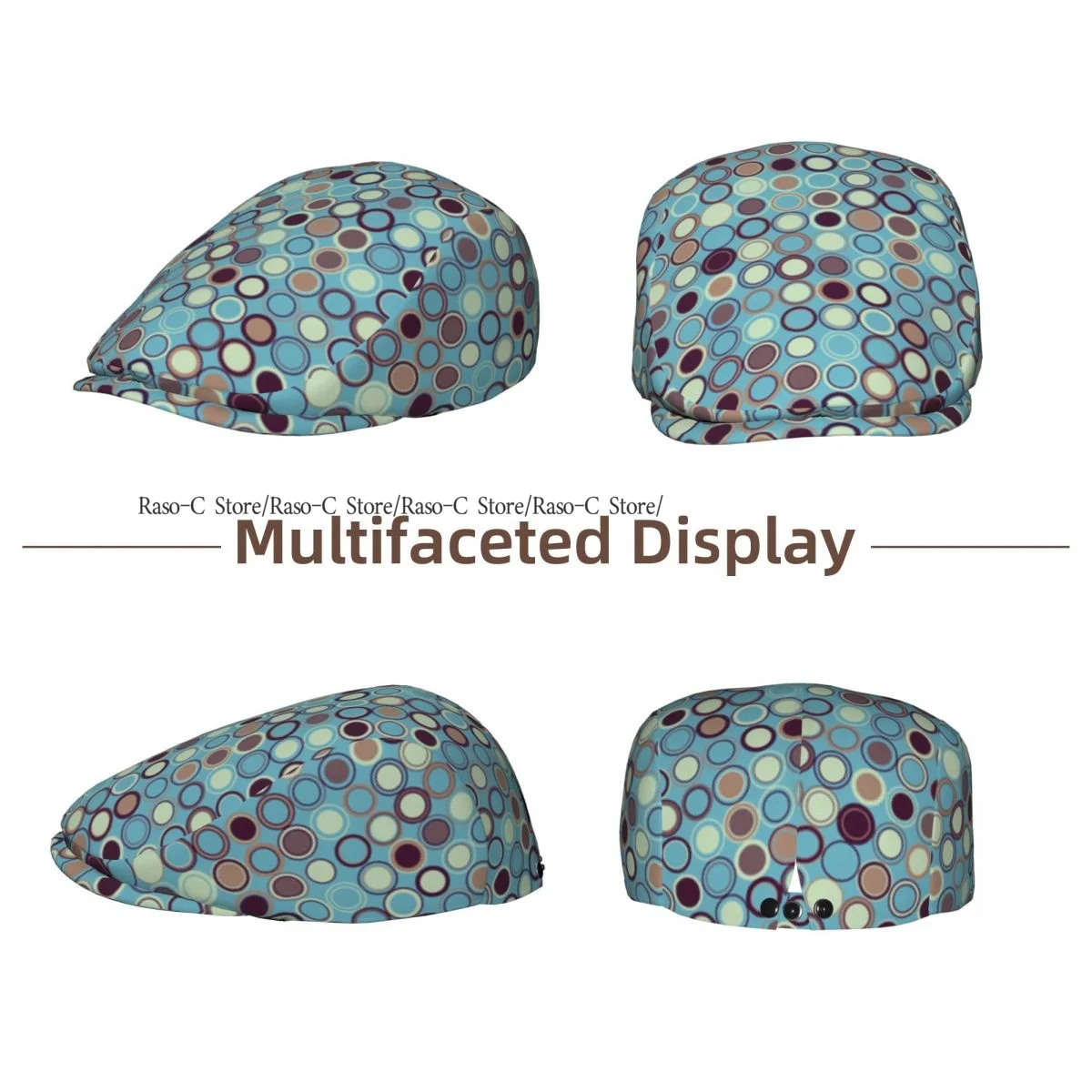 Flat Cap Men Women Newsboy Cap Geometric Dots Elements Driving Bunnet Ivy Hat Bakerboy Hat Spring Summer Boina