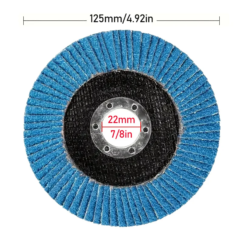 2pcs 125mm Grinding Louvers Stainless Steel Polishing Wheels Zirconia Corundum Calcined Fabric Flat Sanding Cloth Wheels 60 Grit