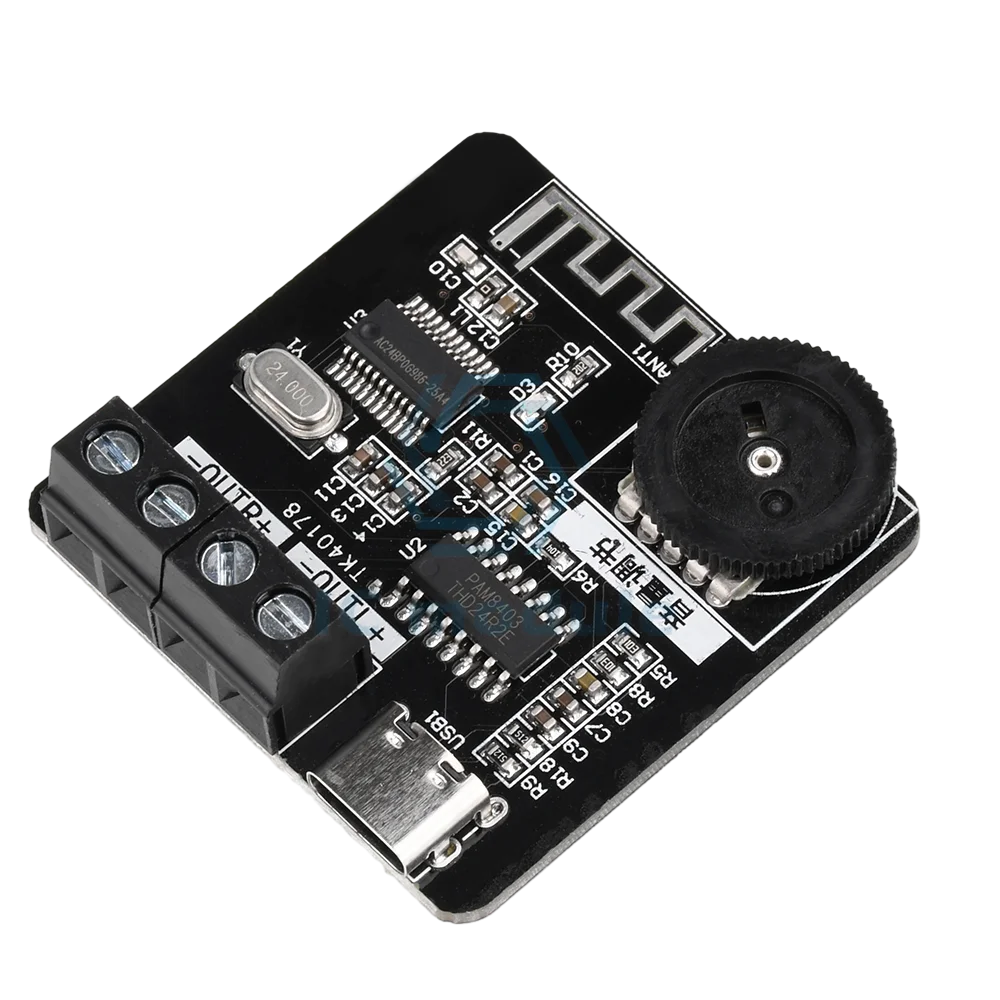 PAM8403 Digital Power Amplifier Board DC5V 5W+5W TYPE-C  Audio Amplifier Module Adjustable Volume