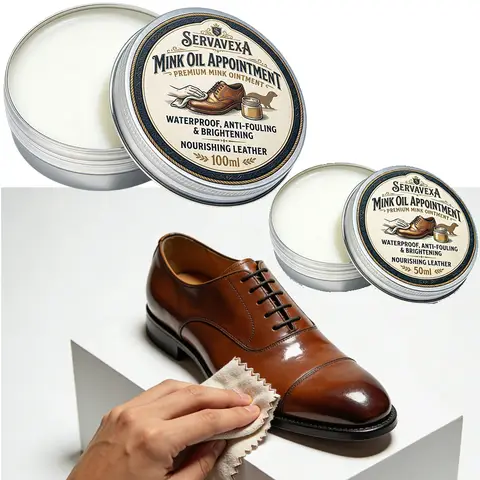 SERLAVEXA Premium Mink Oil Paste for Leather Care  - Deep Nourishment for Boots, Shoes, Jackets & Saddles - Natural Shine
