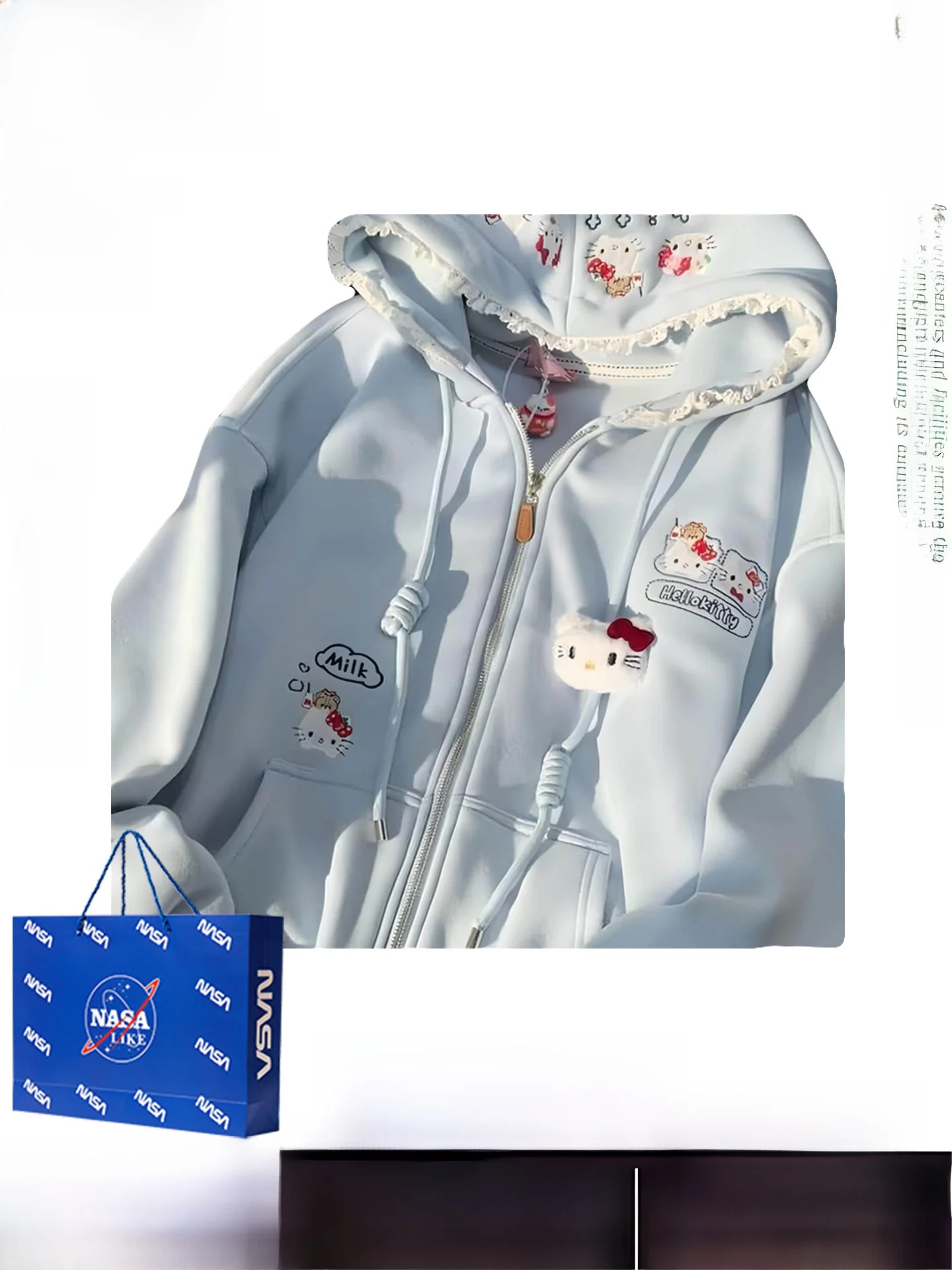 

Милый женский кардиган-толстовка с капюшоном, осенне-зимний, свободного кроя, с кружевной отделкой, стильная верхняя одежда