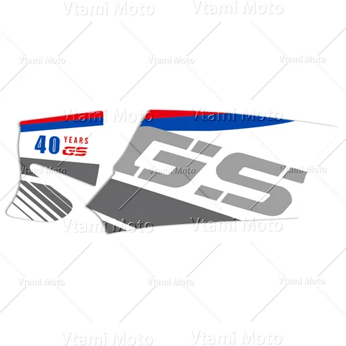 Imagen 2 del producto Pegatina de protección basculante para motocicleta, calcomanía para R1200 GS 2004-2012 R1200GS Adventure 2004-2013, Triple negro, 40 años GS