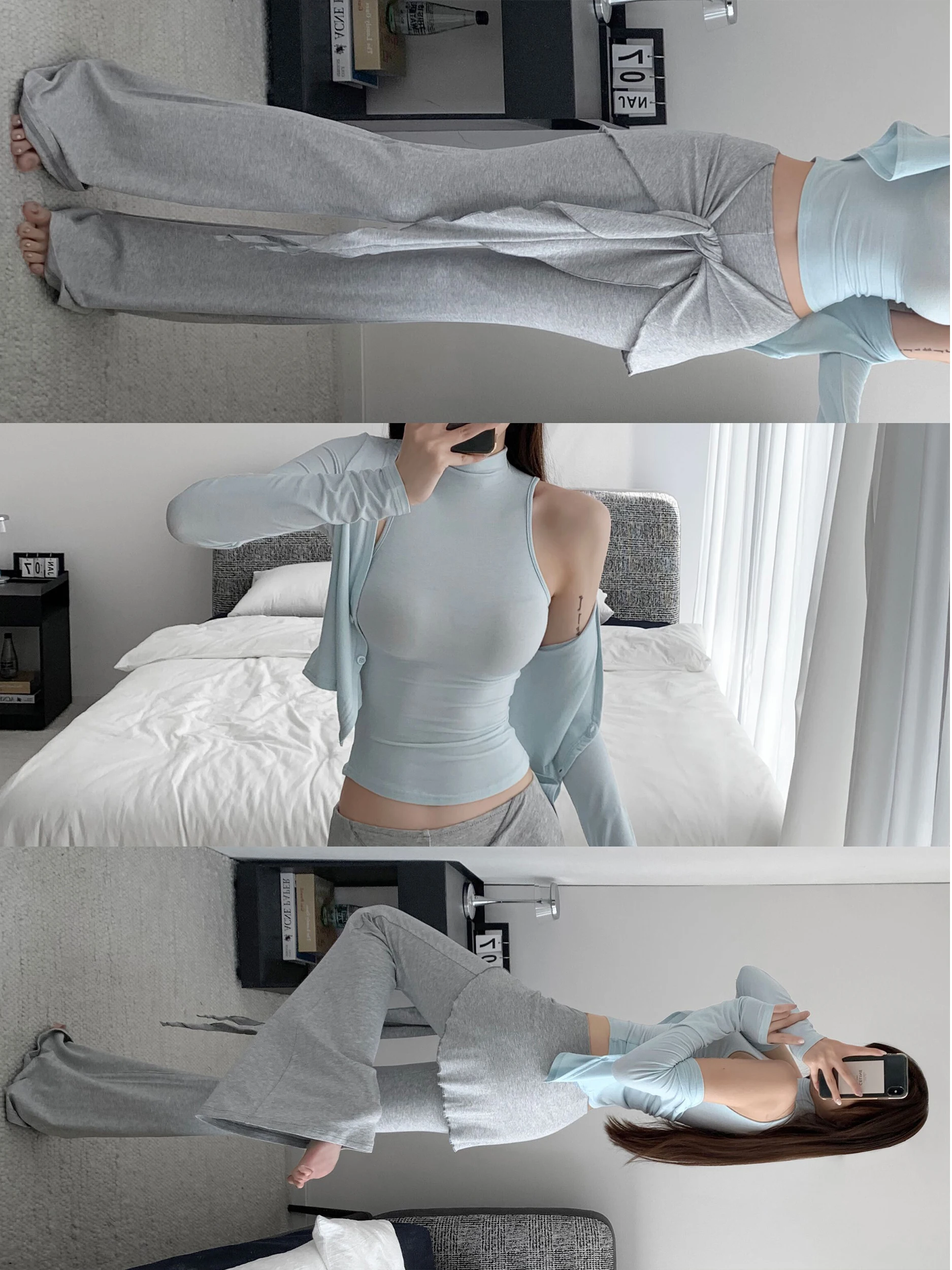 

Zhang Zi Casual Wide Leg Pants Women's Floor Length One-Piece Belted Skirt Pants Trousers Draped Skirt Pants for Girls