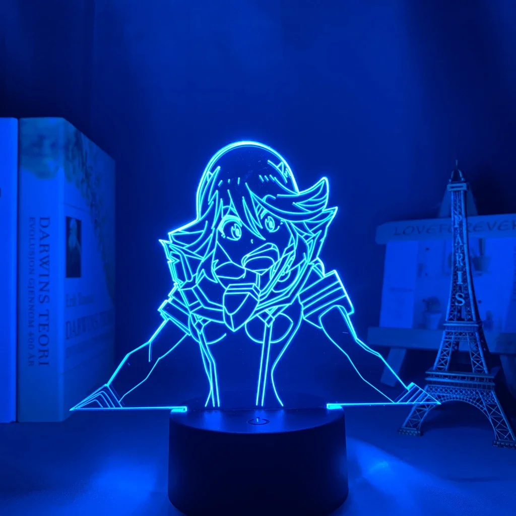 Luz Led de Anime Kill La Kill Ryuko Matoi para decoración de dormitorio, luz nocturna de Manga, lámpara 3d para mesa de habitación, regalo de