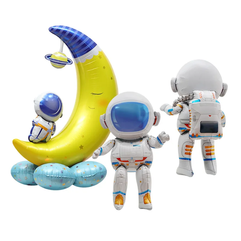 Spaceman Rocket Standing Balloons, Astronaut Foil Balloon, Outer Space Galaxy Theme, Boy Birthday Party Decorations, Baby Shower