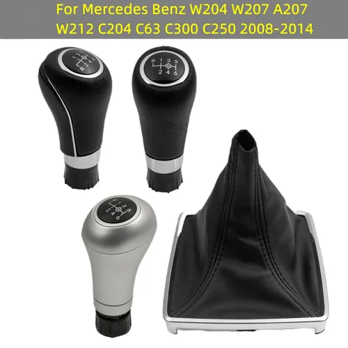 Imagen 2 del producto Perilla de palanca de cambios, cubierta de bota de polaina, accesorios de coche para Mercedes Benz W204 W207 W212 C204 C63 C250 2008-2014
