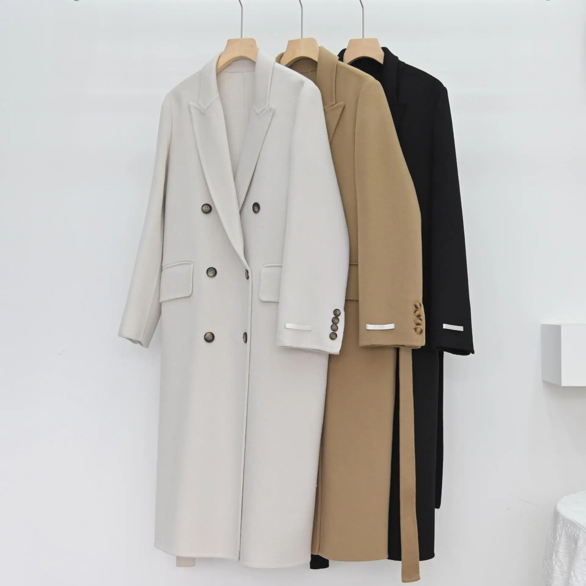 

Autumn Winter New Wool Coat Korean Style Women's Classic Retro Double Breasted Overcoat Female Loose Medium Long Woolen Coat