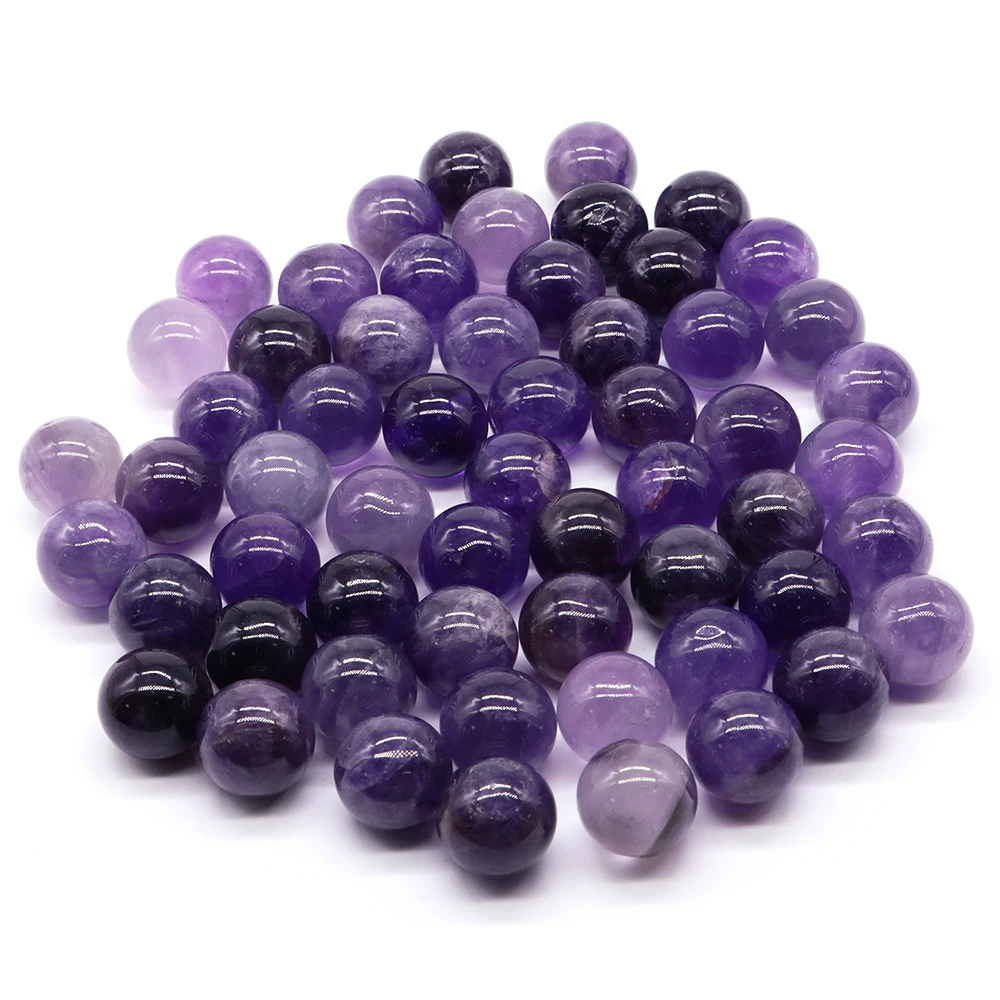 5 Größe natürlichen Amethyst Quarz Reiki Heil kristall runde Kugel Tasche Edelstein Yoga Kugel Globus Chakra Perlen Edelstein Großhandel Geschenk