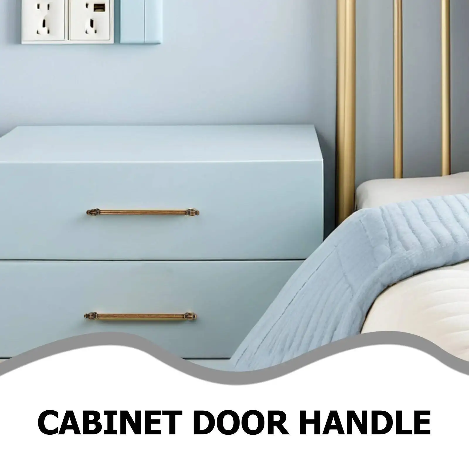 2Pcs Vintage Drawer Handles Bronze Finish Zinc Alloy Bar Pulls For Kitchen Wardrobe Closet Dresser Cupboard Furniture Hardware