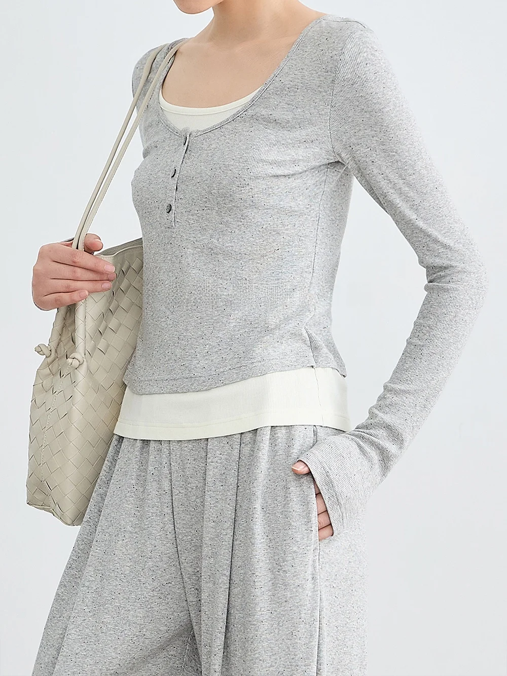 

Женская облегающая трикотажная футболка FALIN Long Sve, удобный дышащий повседневный топ без сращивания на 360°