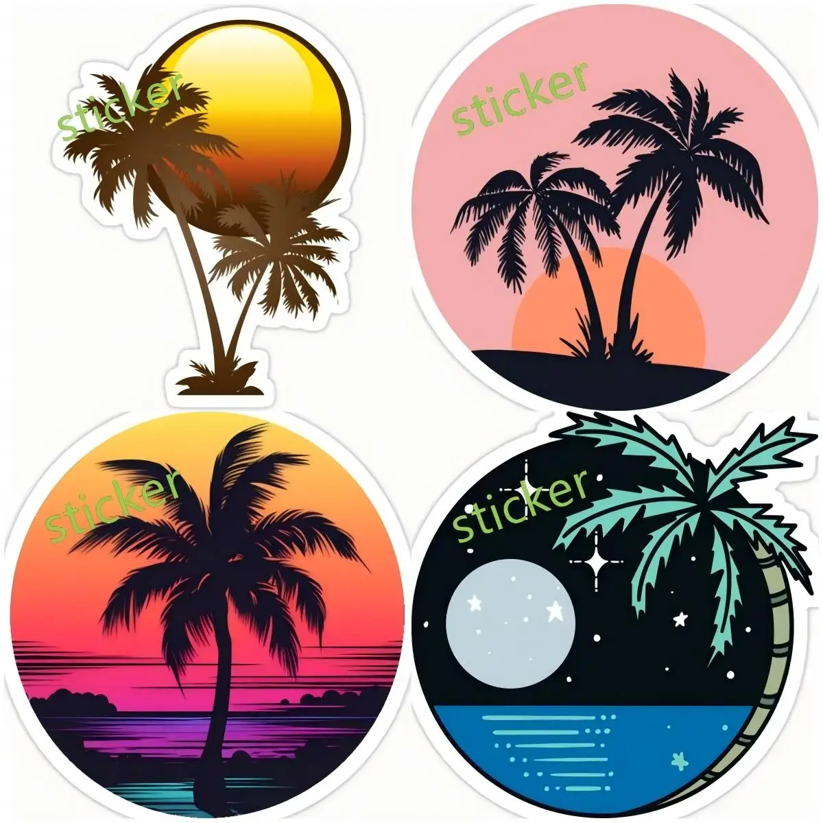 

summer Beach Palm Tree sticker Motorcycle Accessories CAR WINDSHIELD SUNSHADES Home Accessory Bodywork Windshield Suv Decoration