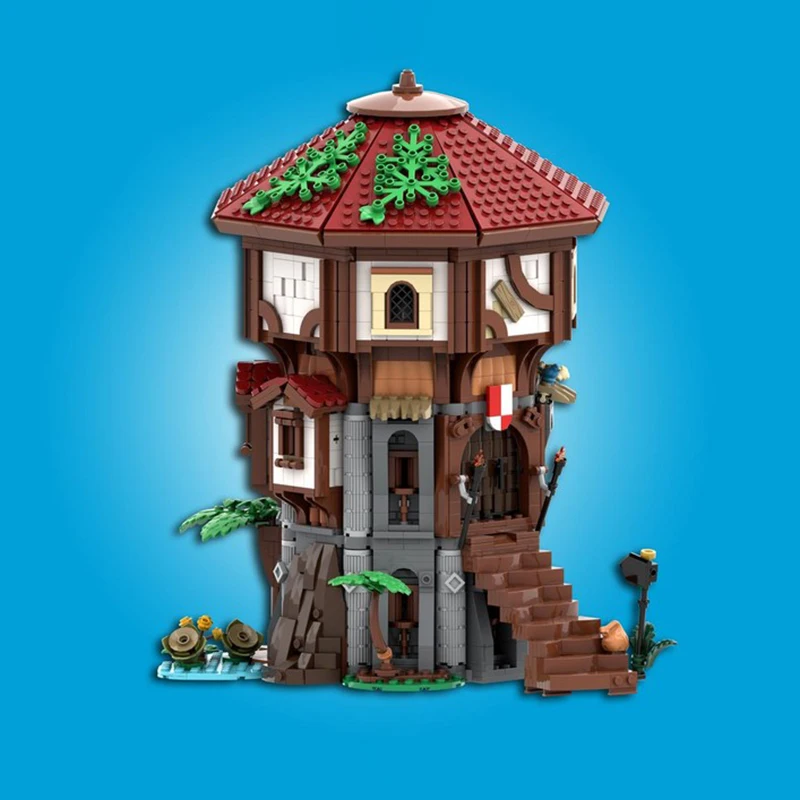 

2075 шт. Moc, средневековая тюремная башня, модульная башня, замок, модель строительных блоков, набор «сделай сам», сборка, строительные блоки, подарок