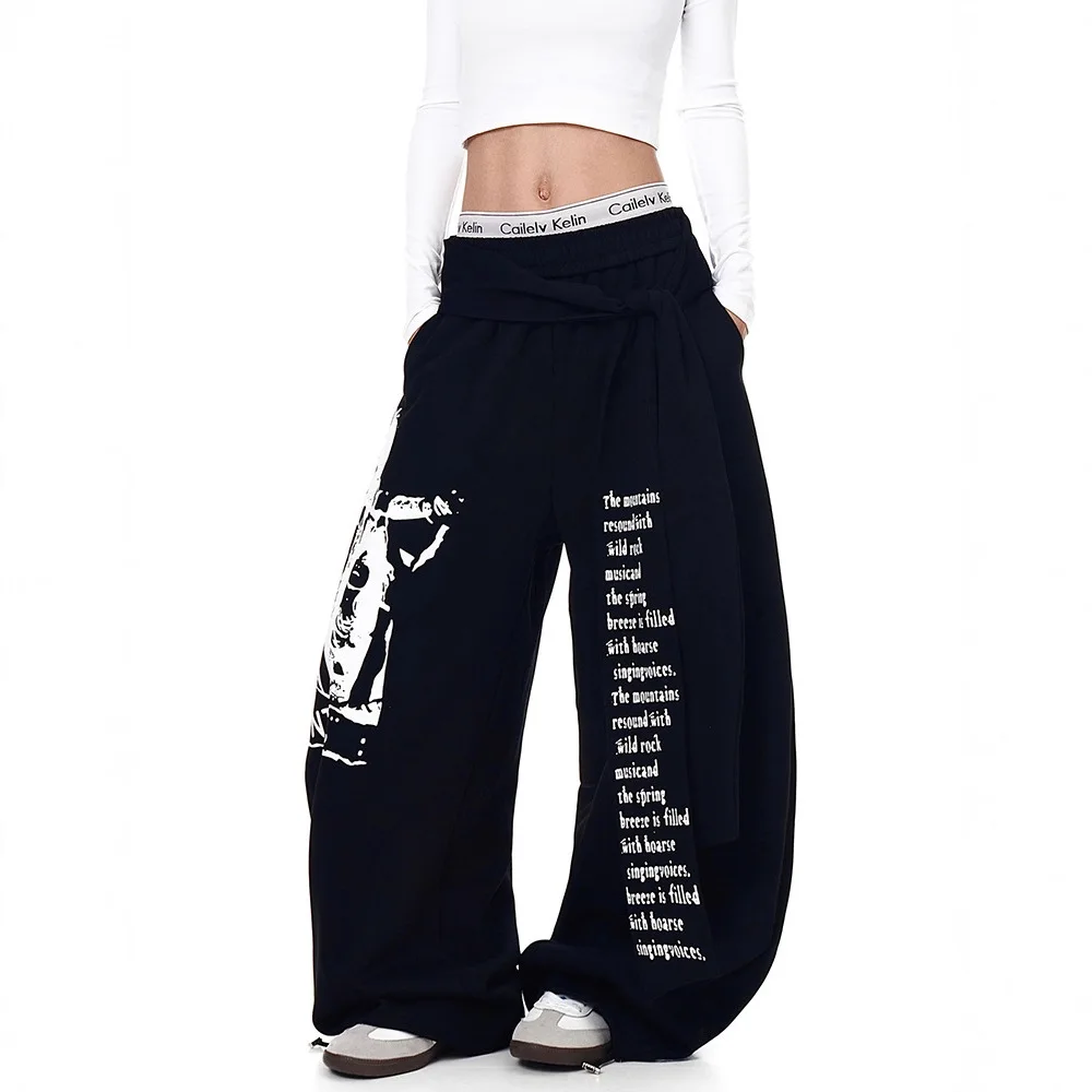2026 New Unisex Y2K Letter Printed Jogger Pants Sweatpants Loose Fit Streetwear Trousers Autumn Winter Warm Casual Hip Hop Pants