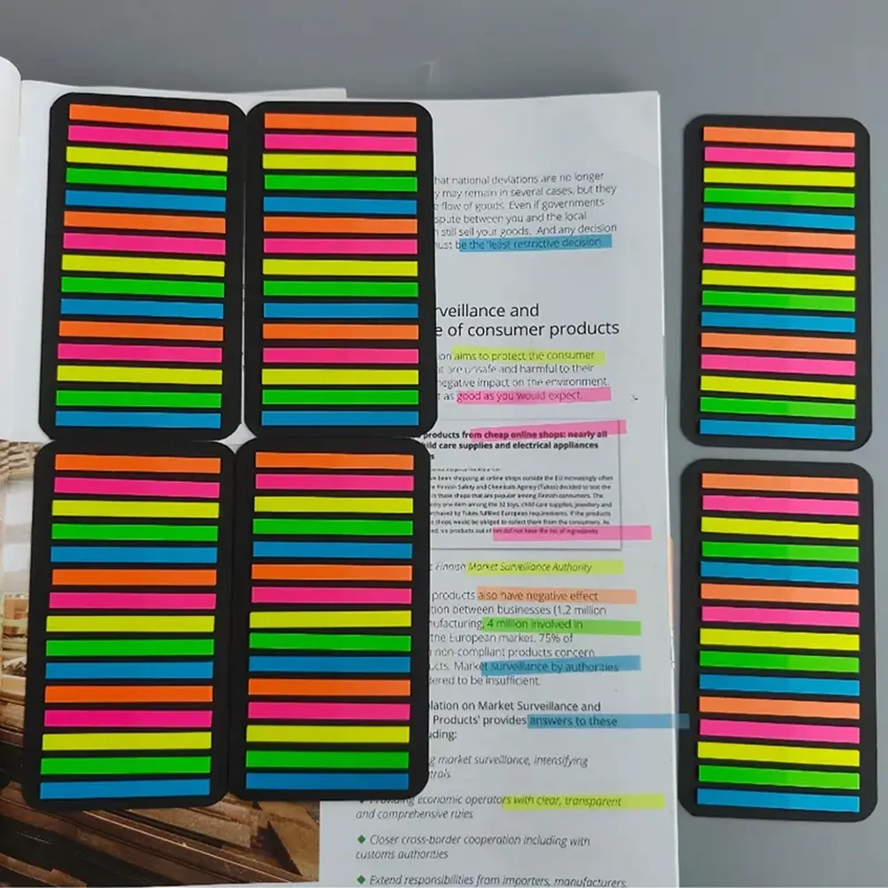 1800 Blatt ultradünne Indexaufkleber zum Lesen von Markierungen und Nachrichten, PET-Haftnotizen, können auf Schulbriefpapieraufkleber geklebt werden