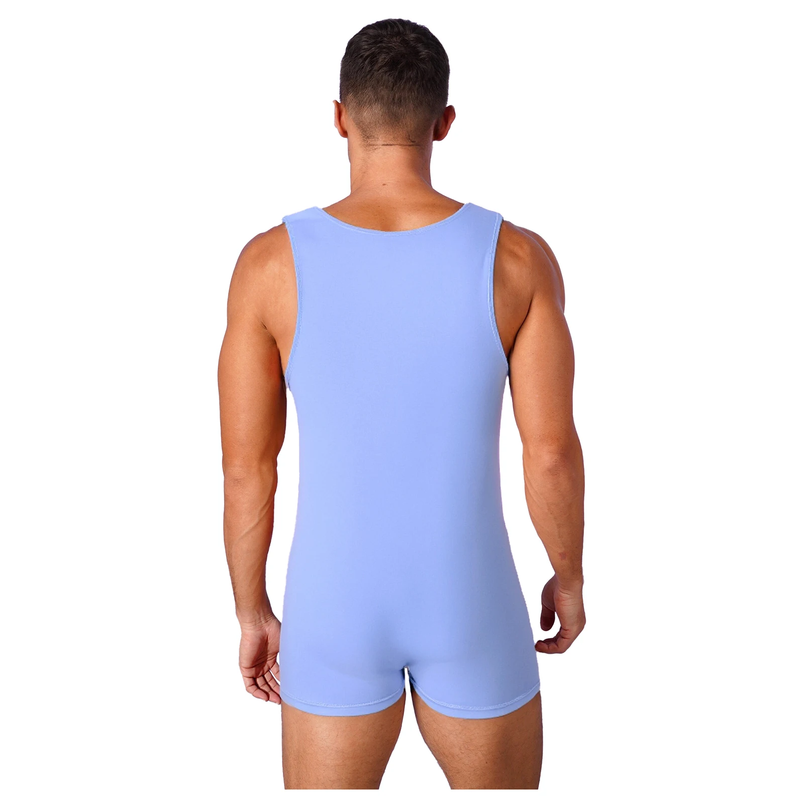 Mens Fitness Sport Jumpsuit Hollow Out Active Athletic Bodysuit Supporters Gymnastics Wrestling Singlet Boxer Leotard Shapewear