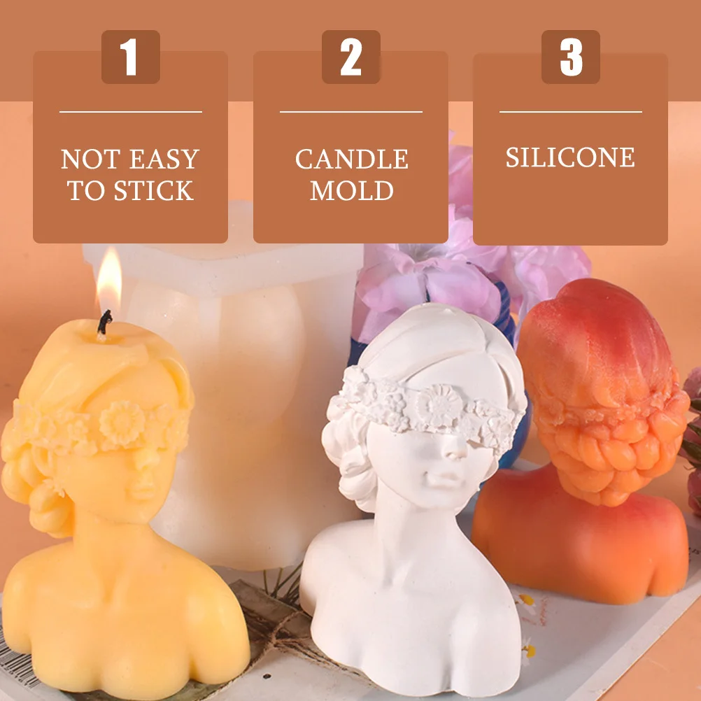 

Blindfolded Girl Silicone Mold DIY Making Tool Durable Soft Non Stick Surface Suitable for Soap Polymer Clay Crafts