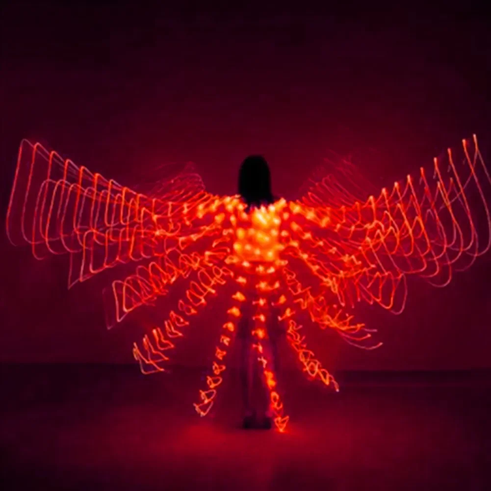 

LED Lights Belly Dance Isis Wing Performance Clothing LED Isis Wing With Sticks For Adults Child For Xmas Carnival Halloween