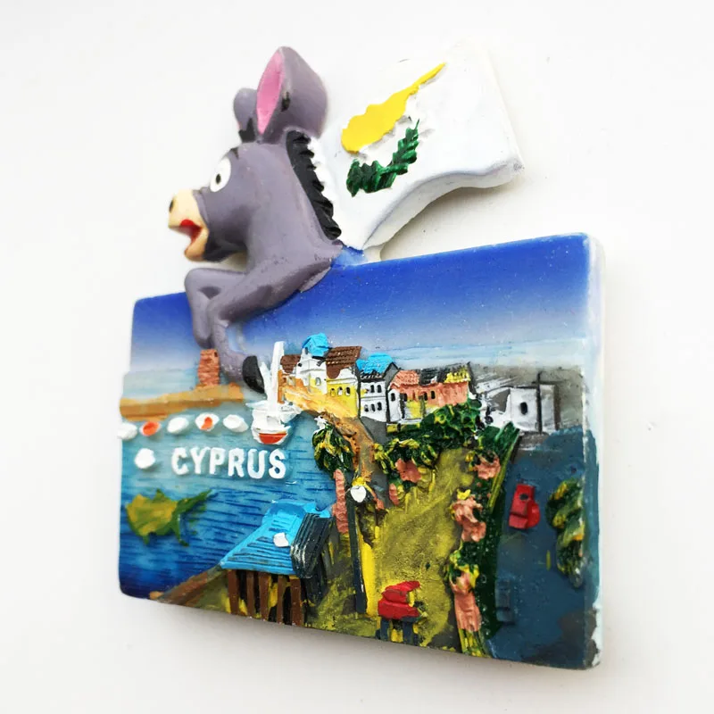 Fridge Magnet Creative Cyprus Style Animal Donkey Resin Decoration Crafts Tourism Souvenir Message Sticker