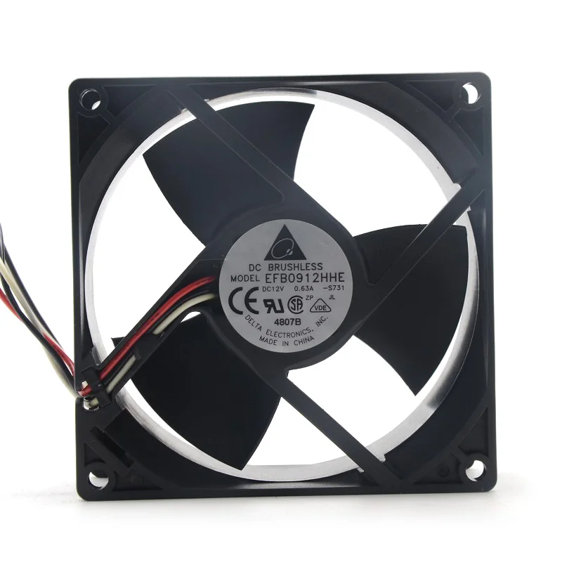 

for EFB0912HHE 12V 0.63A 9038 9CM ball bearing fan 4000RPM 79.81CFM axial fan