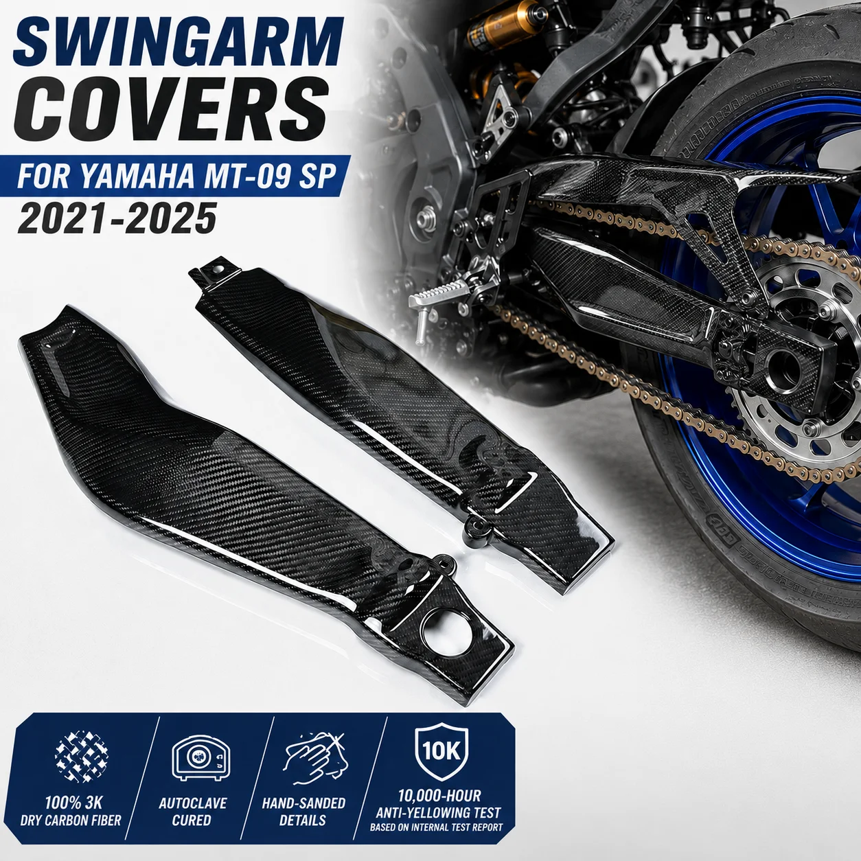 

Swingarm Covers Swing Arm Protector Carbon Fiber Rear Arm Guards for Yamaha MT-09 SP MT09 SP 2021-2025 Motorcycle Accessories