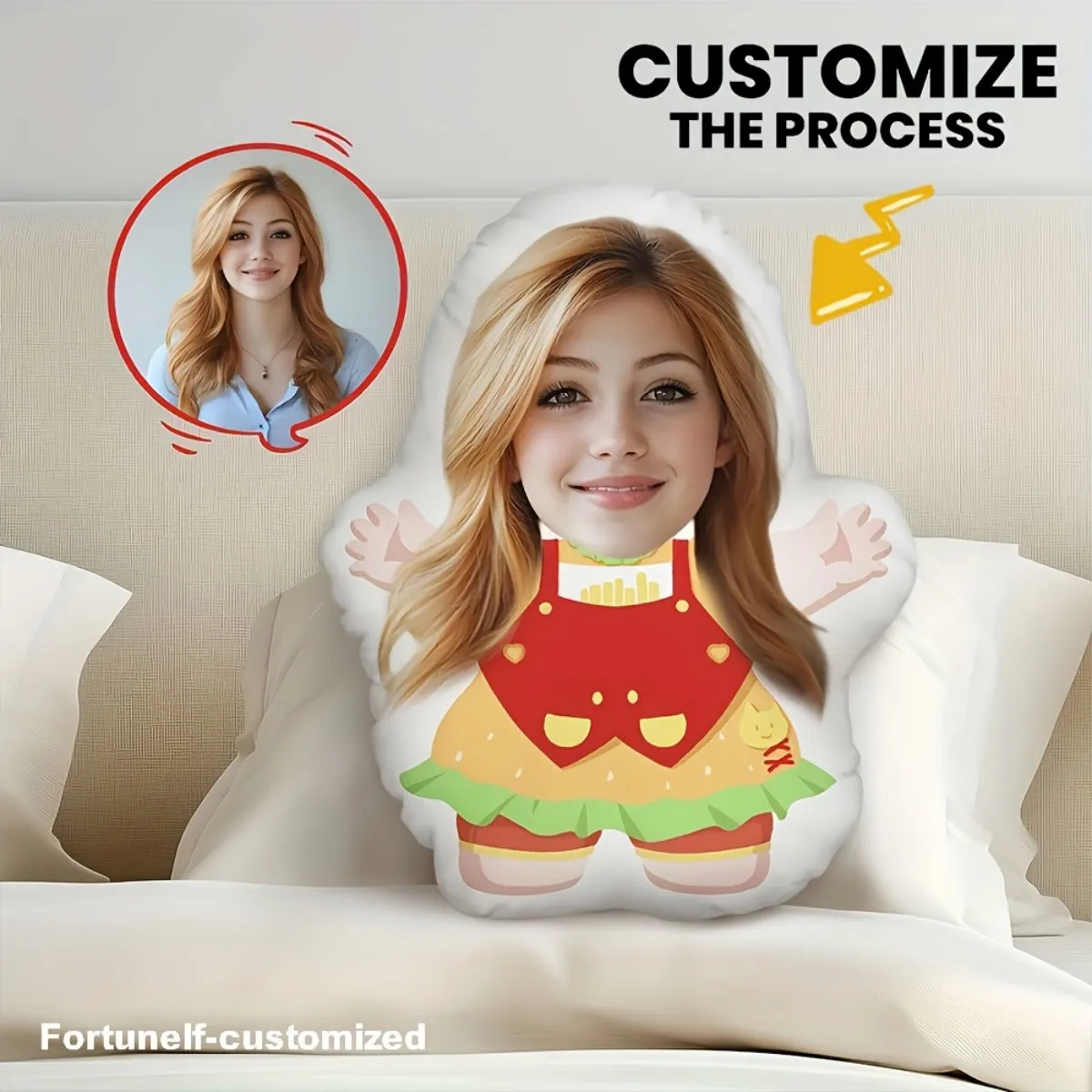 Customized cute face portrait home throw pillows DIY double-sided printing funny and interesting gifts