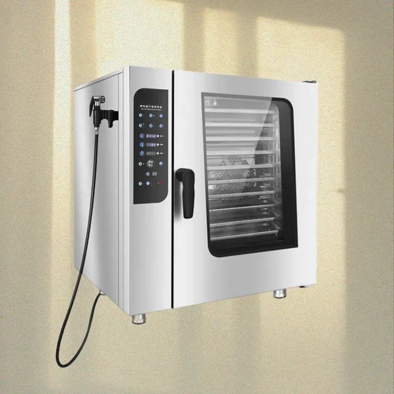 

Коммерческая конвекционная печь из нержавеющей стали на 10 противней для выпечки лунных пирожных, круассанов и хлеба, новая, для орехов, кукурузы и фруктов