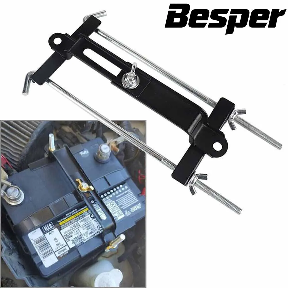 Car Fixed Battery Holder with Hold Down Bolts & Rod Easy to Install Modified Battery Mount Hold Down Bracket for Car