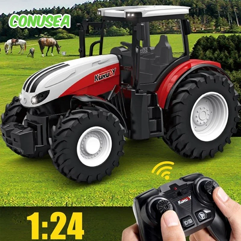 RC Farm Traktoren Auto Anhänger 2,4g funk gesteuerte Autos Landwirtschaft Simulator LKW Miniatur Landwirt Tiermodell Spielzeug Kinder Junge