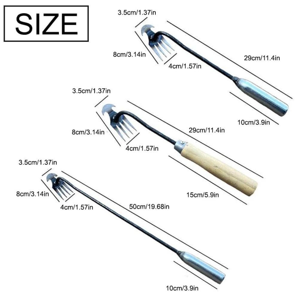 Outils de désherbage de jardin en acier au manganèse, terre, vec, légumes, râteau à main, houe de jardinage, racine tirant, agricole, désherbage