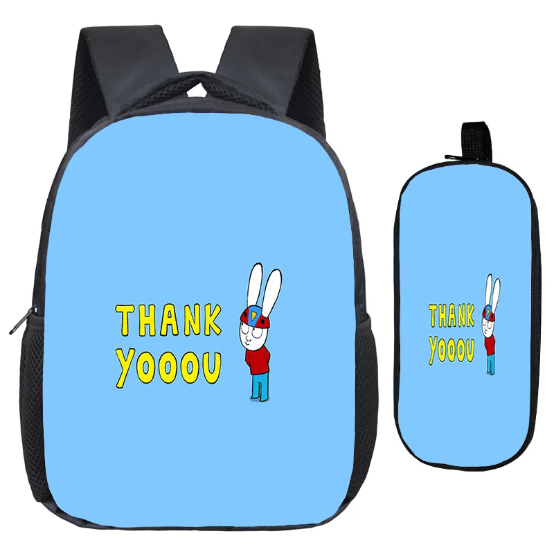 Picture 7: Simon Super Rabbit Backpack Pencial Case 2PCS Boy Girl Casual Backpacks Student Custom Knapsack Child Back to School Bag Mochila