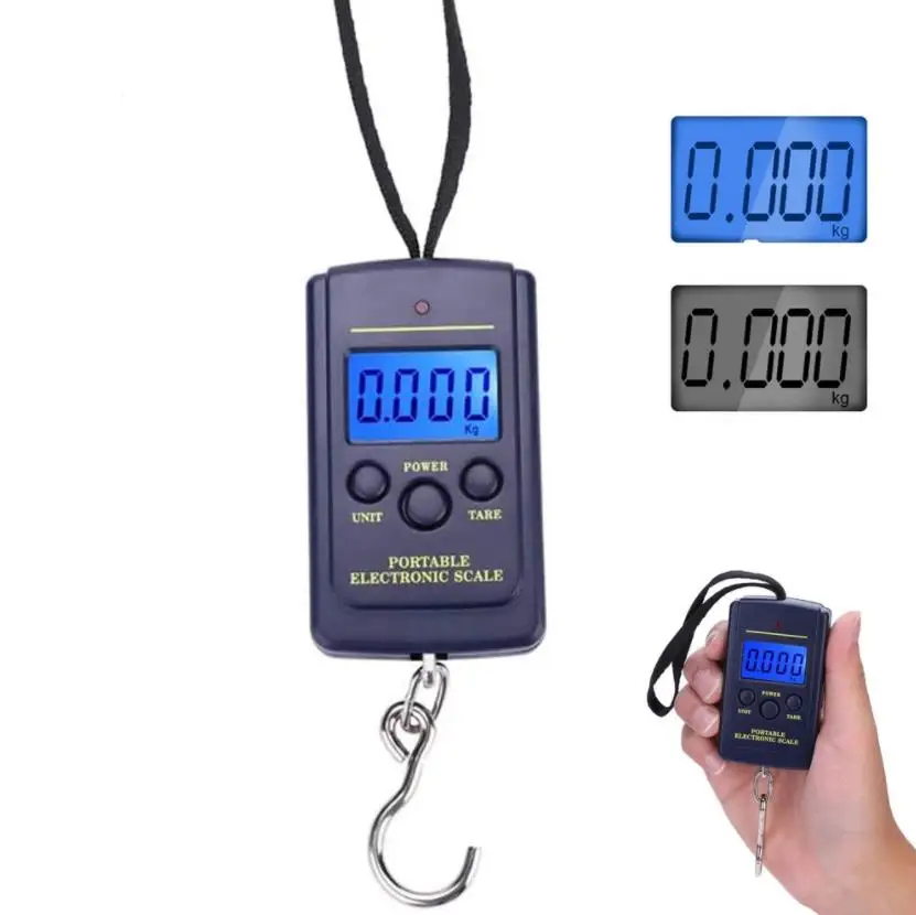 40kg Mini Digital Scales for Fishing Luggage Travel Weighting Steelyard Hanging Electronic Hook Scale Kitchen Weight Tool ni80