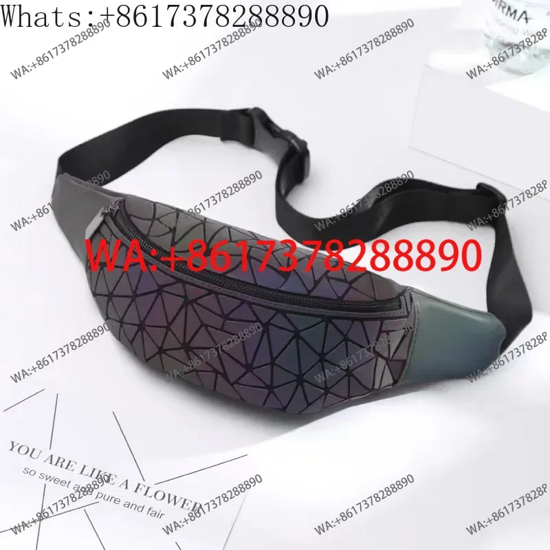 Spring and summer new Amazon hot sale glow-in-the-dark chameleon waist bag geometric rhombic men's and women's chest bag