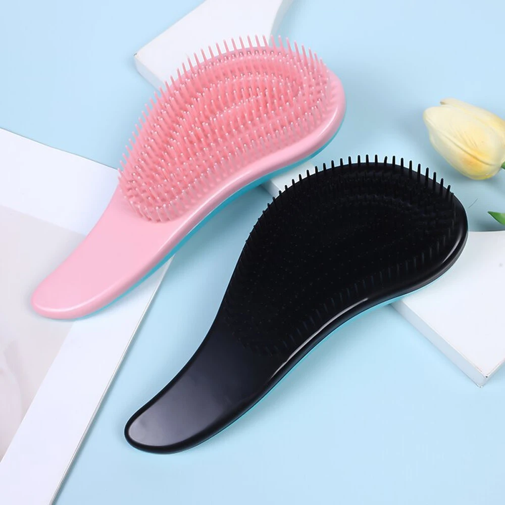 Anti Static Massage Hair Brush Tangles Detangle Shower Salon Hair Styling Tool Magic Handle Comb Massage Hairbrush Comb