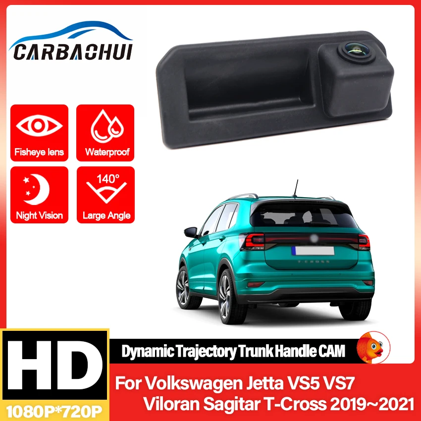 Trunk Handle Camera CCD HD Rear View Parking backup Camera ​For Volkswagen Jetta VS5 VS7 Viloran Sagitar T-Cross 2019~2021