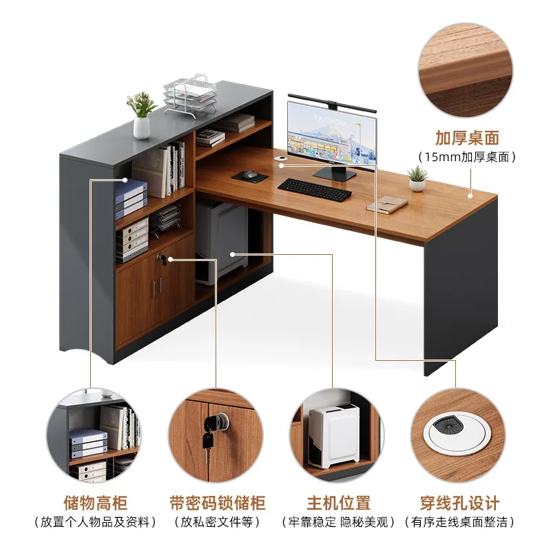 Desk Double Modern Office Employee Work Space Table and Chair Combination Thickened Employee Space