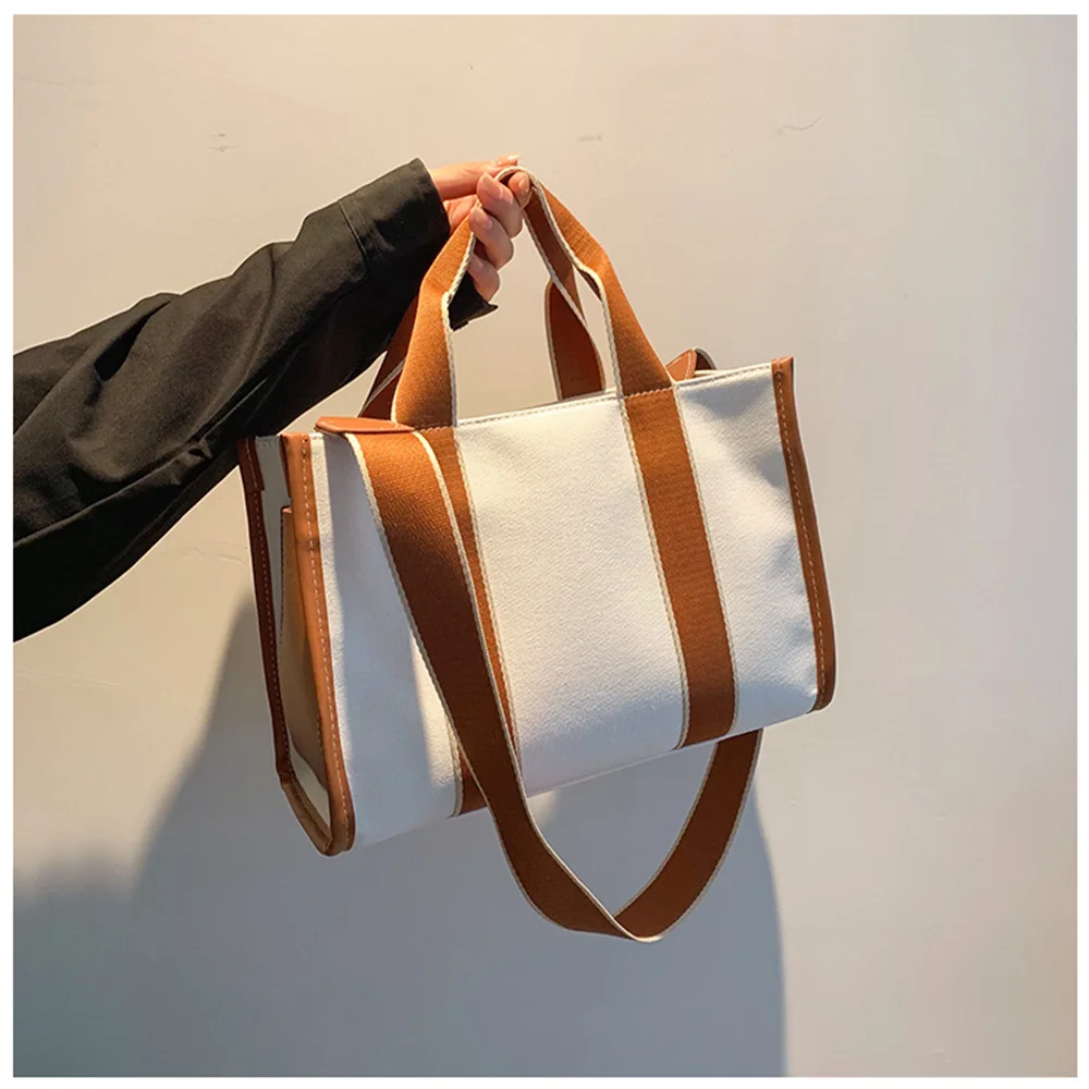 

Модная холщовая сумка-тоут в корейском стиле INS, большая вместительная ручная сумка через плечо для женщин, водонепроницаемая сумка для ежедневного использования