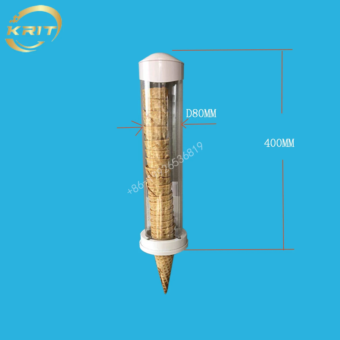 Support de baril de cônes de crème glacée pour machines à service doux, ruban adhésif double face, pièce de rechange, usage commercial, long, 40cm