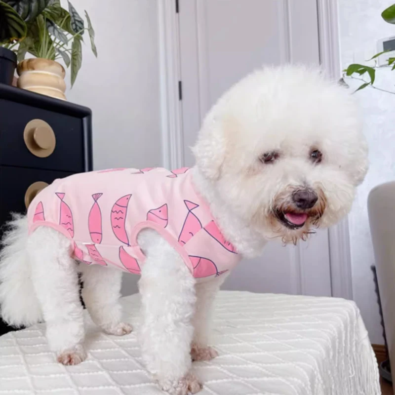 

Puppy Dog Four Feet Wrap Belly Vest Jumpsuits Chihuahua Poodle Spring Summer Thin Cotton Rompers Casual Overalls Pet Dog Clothes