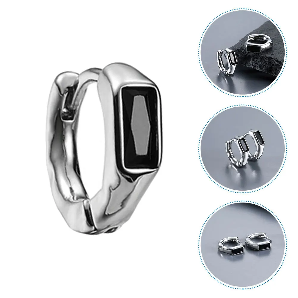 

1Pair Design Earrings Unique Huggie Hoop Earrings Men Trendy Hip Hop Small Metal Hoop Party Jewelry Metal Trendy Jewelry