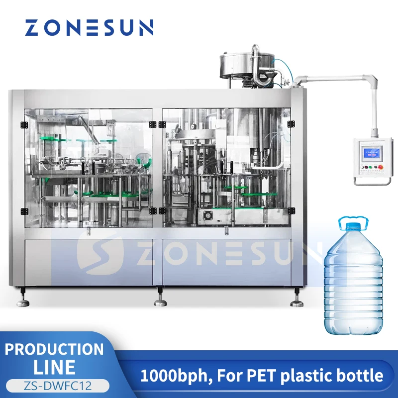 ZONESUN ZS-DWFC12 Máquina automática de enchimento e tampagem de água mineral Linha de engarrafamento monobloco