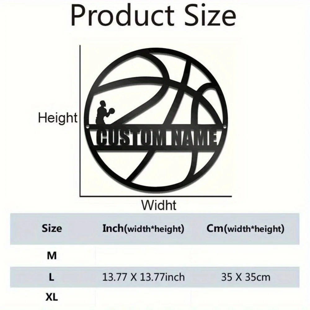 1PC Captivating Personalized Basketball Metal Art Customized Iron Embellishment Robust Wall Decoration for Sports Enthusiasts images - 6