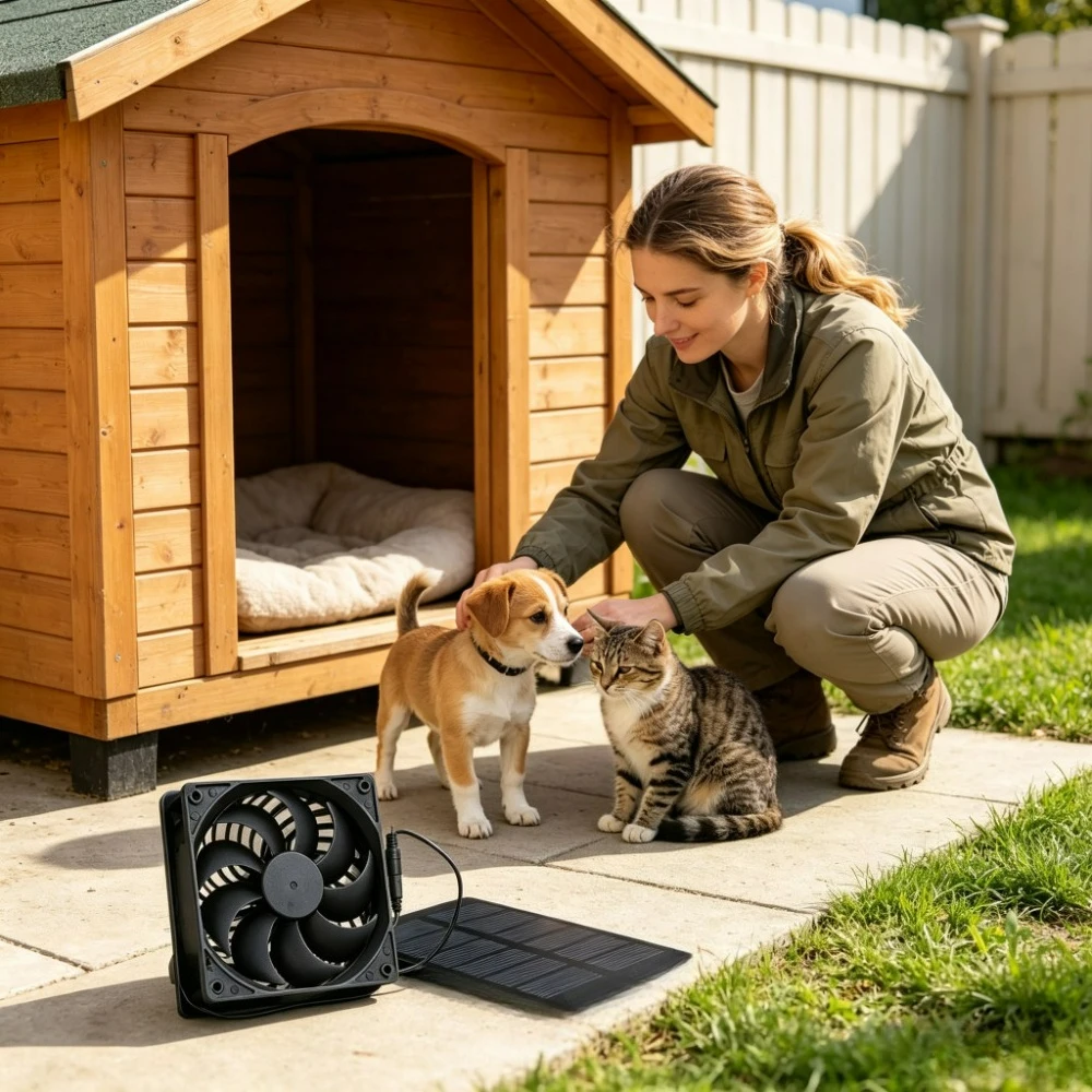 Practical 12cm Solar Powered Exhaust Fan Waterproof Solar Panel Ventilation Fan for Greenhouse Chicken Coop Pet House Shed RV — купить у AliExpress WW