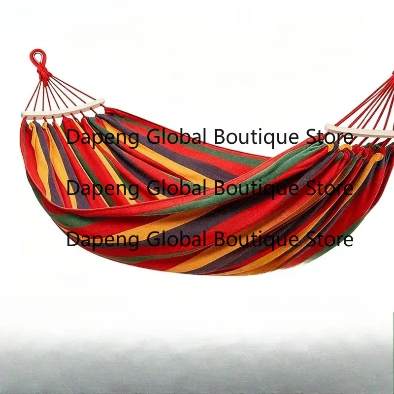Hammock, outdoor camping three-person canvas anti-rollover, indoor swing widened and thickened