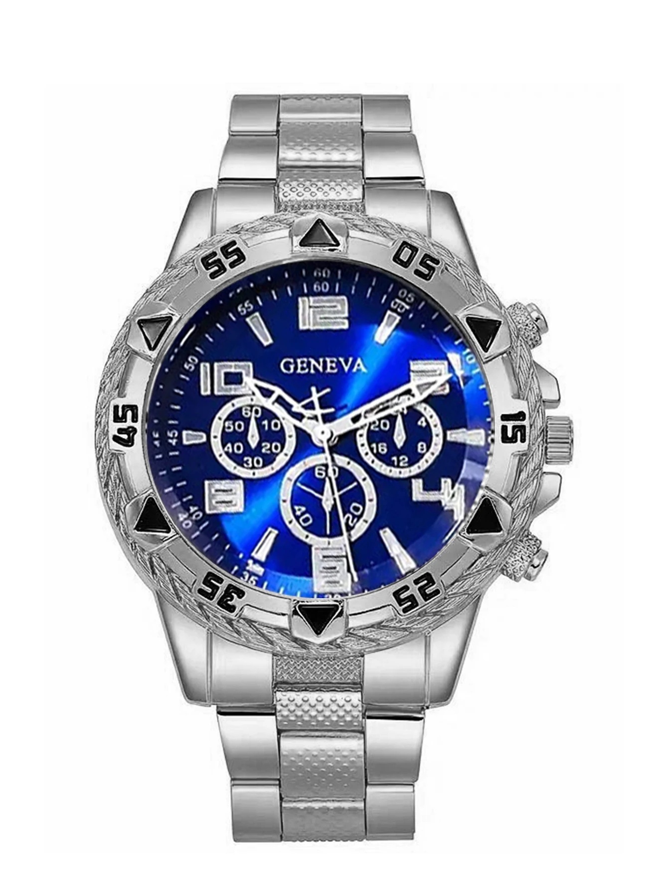 シルバー ビジネス スケール メンズ 合金 クォーツ時計とシルバー ホワイト チェーン ネックレス、ブレスレット、リング セット - 誕生日ギフト