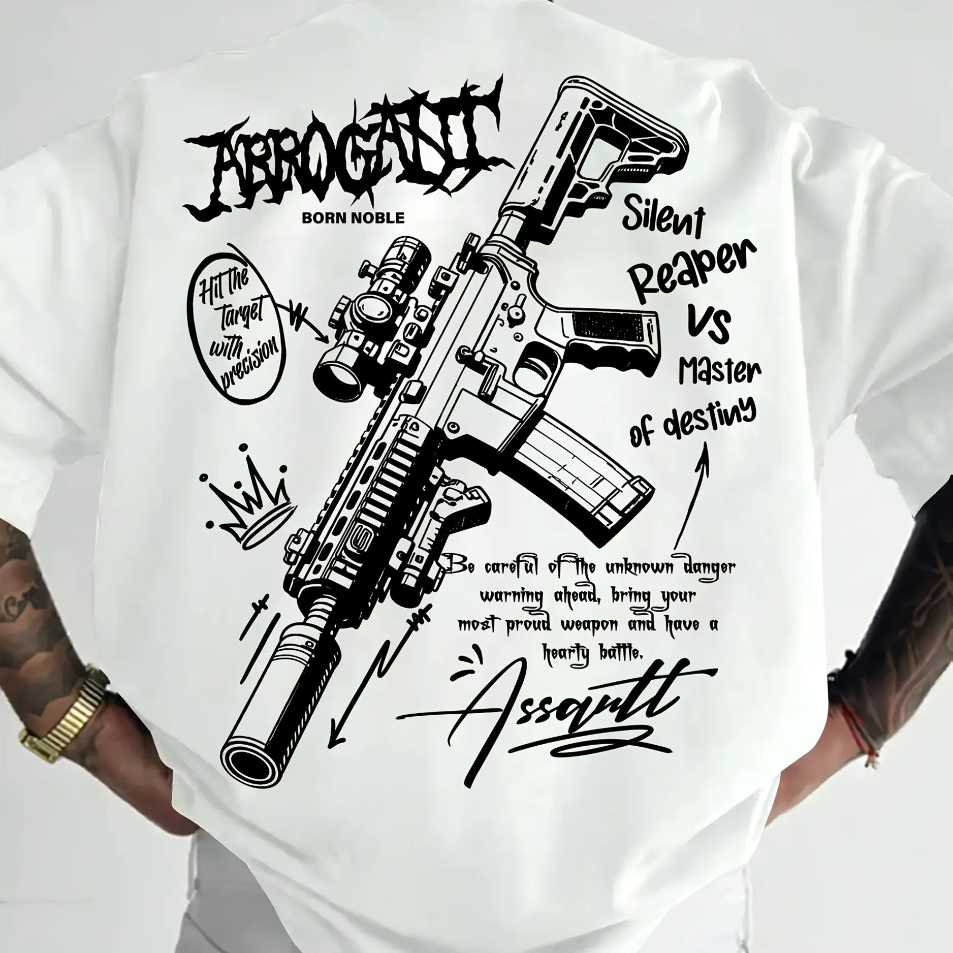 2025 New Men's Pure Cotton T-shirt: Comfortable and Breathable. Gun Analysis: A Must-have for Beach Travel and Parties. Ins view 5