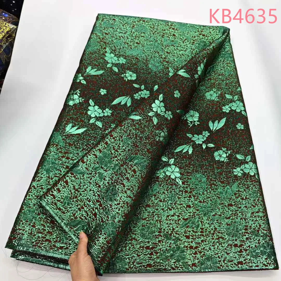 

5 Yards Brocade Jacquard Damask Fabric African Lace Fabric High Quality 2025 Sequence Tulle Lace Fabrics For Sewing KB4635